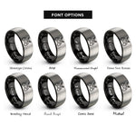 font options for inside engraving on black & grey drone controller rings