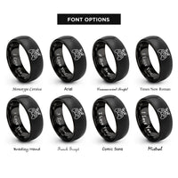 font options for inside engraving on black drone controller rings