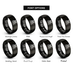 font options for inside engraving on black drone controller rings