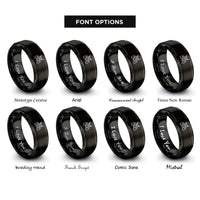 font options for inside engraving on black drone controller rings