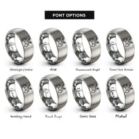 font options for inside engraving on gray drone controller rings