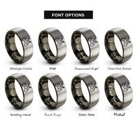 font options for inside engraving on gunmetal & gray drone controller rings