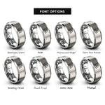 font options for inside engraving on silver drone propeller rings