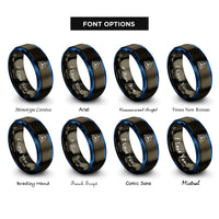 font options for inside engraving on gunmetal & blue drone propeller rings