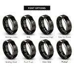 font options for inside engraving on black & grey drone remote controller rings