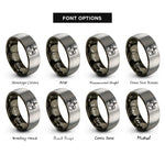 font options for inside engraving on gunmetal & grey drone remote controller rings
