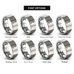 font options for inside engraving on gray dropper loop hook rings