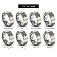 font options for inside engraving on gray dropper loop hook rings