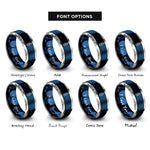 font options for inside engraving on blue & gray dropping bottle rings