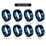 font options for inside engraving on blue dropping bottle rings