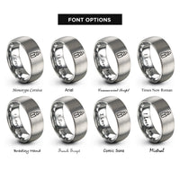 font options for inside engraving on gray dropping bottle rings