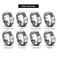 font options for inside engraving on grey dropping bottle rings