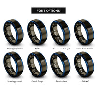 font options for inside engraving on gunmetal & blue dropping bottle rings