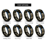 font options for inside engraving on gunmetal & blue dropping bottle rings