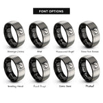 font options for inside engraving on black & gray drum beater rings