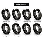 font options for inside engraving on black & gray drum beater rings