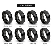 font options for inside engraving on black drum beater rings