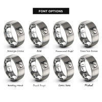 font options for inside engraving on silver drum beater rings