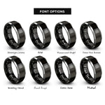 font options for inside engraving on black & gray drum controller rings