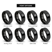 font options for inside engraving on black drum controller rings