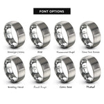 font options for inside engraving on silver drum controller rings