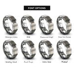font options for inside engraving on gray drum controller rings