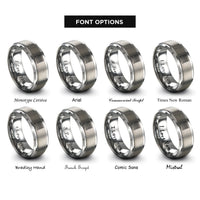font options for inside engraving on gray drum controller rings
