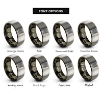 font options for inside engraving on gunmetal & silver drum controller rings