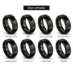 font options for inside engraving on black drum key circle rings
