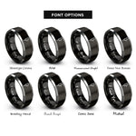 font options for inside engraving on black & gray drum lug rings