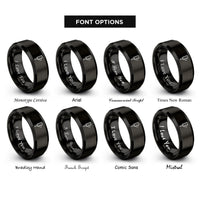 font options for inside engraving on black drum lug rings