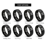 font options for inside engraving on black drum set rings