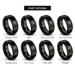 font options for inside engraving on black drum set rings