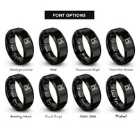 font options for inside engraving on black drum set rings