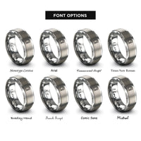 font options for inside engraving on silver drum smoker rings