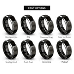 font options for inside engraving on black & gray drum throne rings