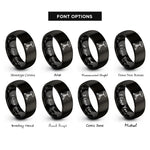 font options for inside engraving on black drum throne rings