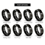 font options for inside engraving on black & grey drumstick note rings