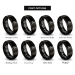font options for inside engraving on black drumstick note rings