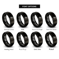 font options for inside engraving on black drumstick note rings