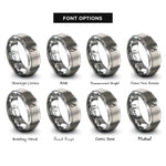 font options for inside engraving on gray drumstick note rings