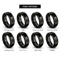 font options for inside engraving on black drumsticks rings