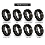 font options for inside engraving on black drumsticks crossed rings