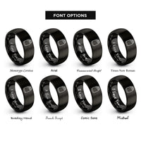 font options for inside engraving on black dry bag rings