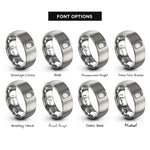 font options for inside engraving on grey dry bag rings