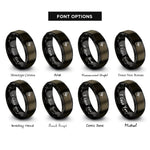 font options for inside engraving on gunmetal & black dry fly rings