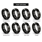 font options for inside engraving on black & grey dslr camera rings