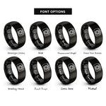 font options for inside engraving on black dslr camera rings