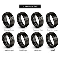 font options for inside engraving on black dslr camera rings