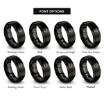 font options for inside engraving on black dslr camera rings